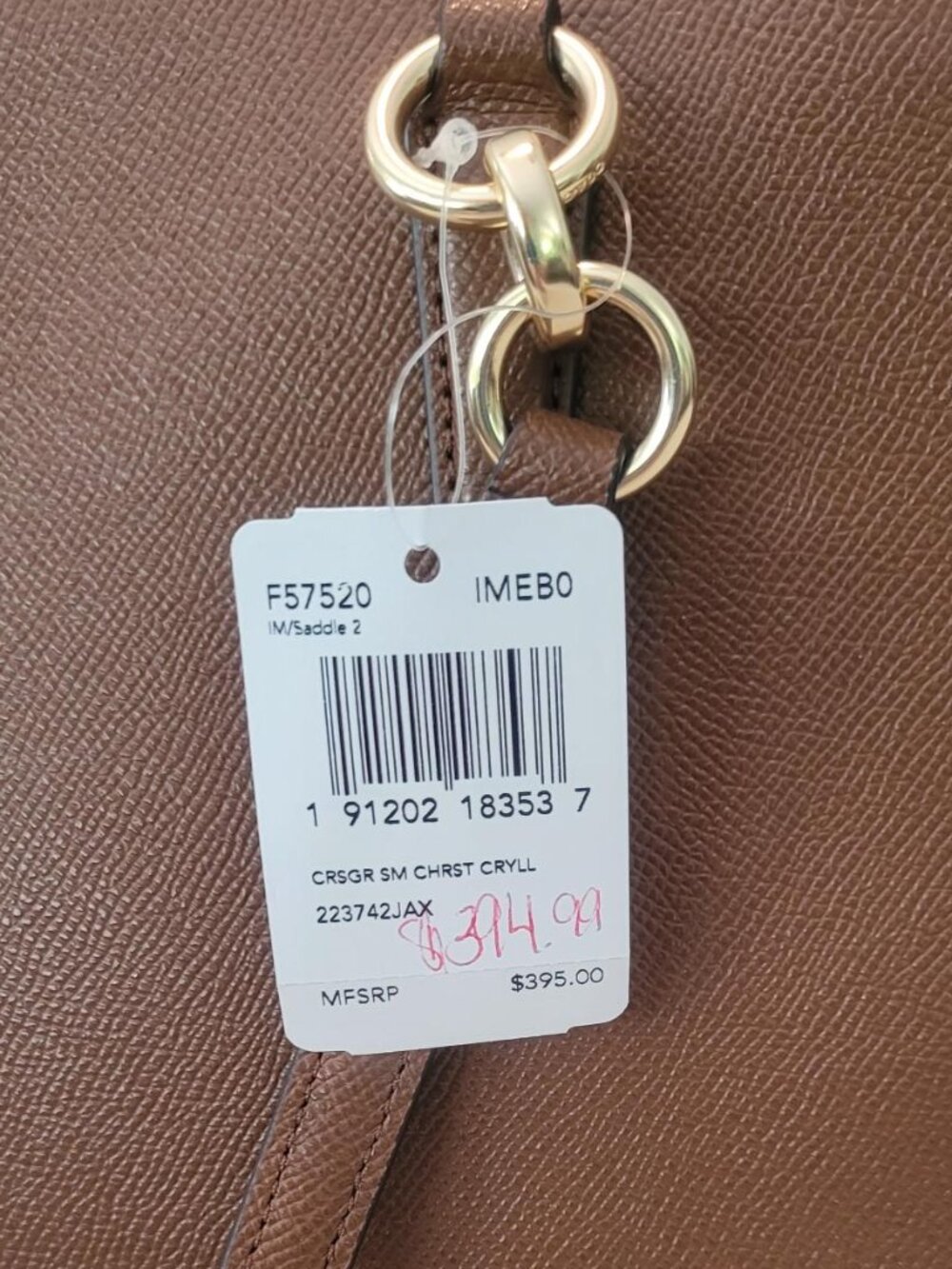 Coach Small Christie Carryall in Cross-Grain Leather Color is "Saddle 2" NWT - Picture 12 of 12
